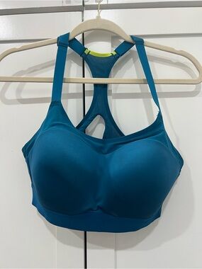 Brooks teal blue /neon yellow trim racerback sports women’s size 38C